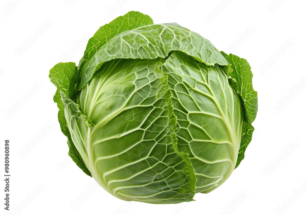 Obraz premium Raw cabbage. Transparent background, Isolated PNG.