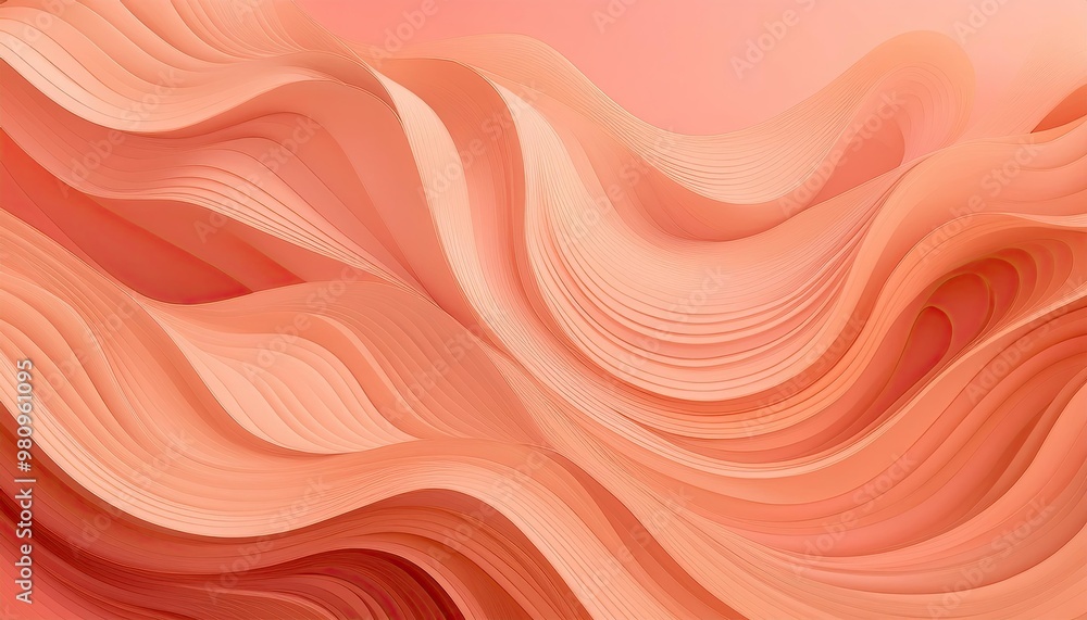 Peach Fuzz color of the year 2024 abstract waves background. New 2024 trending Peach Fuzz color. Colour trend palette Peach Fuzz color of the year 2024 abstract waves background. New 2024 trending Peach Fuzz color. Colour trend palette