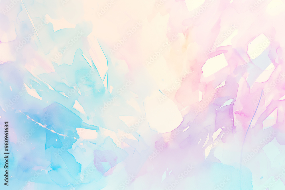 Fototapeta premium Abstract background with rainbow pastel colors and watercolor stains. Backdrop filled with fluid shapes and splashes of liquid paint, creating an artistic design.