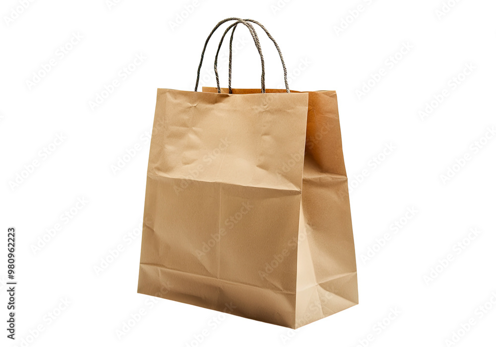 Recycled paper shopping bag. Transparent background, Isolated PNG. Recycled paper shopping bag. Transparent background, Isolated PNG.