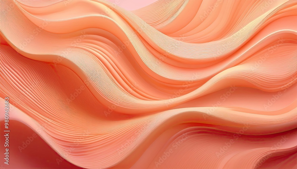 Peach Fuzz color of the year 2024 abstract waves background. New 2024 trending Peach Fuzz color. Colour trend palette Peach Fuzz color of the year 2024 abstract waves background. New 2024 trending Peach Fuzz color. Colour trend palette