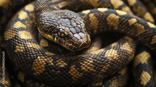 Wallpaper Mural background of snake body wrapped in rings, high detail Torontodigital.ca