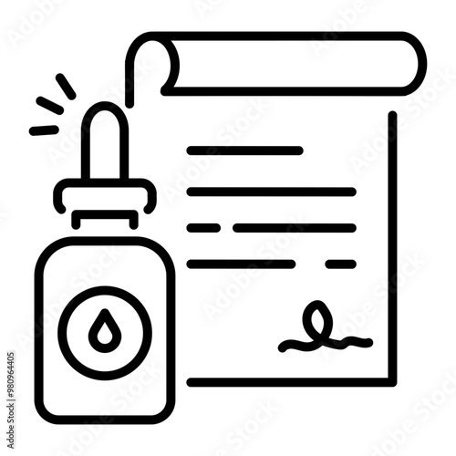 An outline style icon of printing ink 