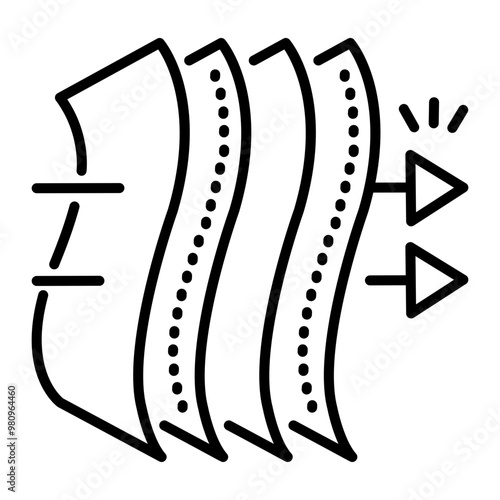 A linear icon of uv coating 