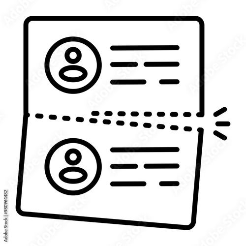 Line style icon of paper perforating 