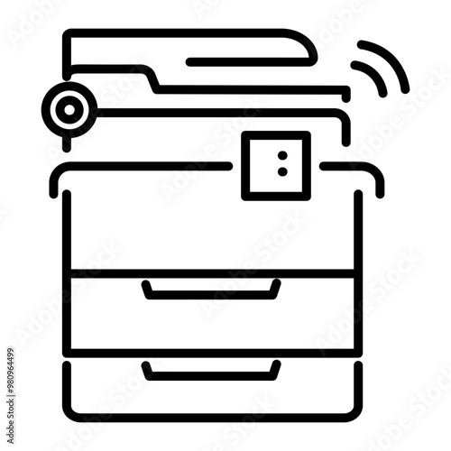 Copy machine icon designed in linear style 