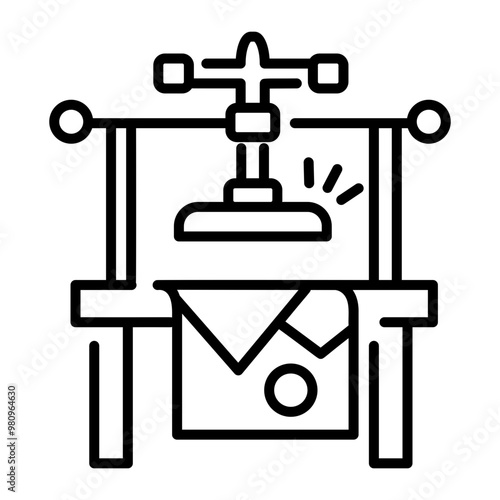 Outline style icon of printing press 