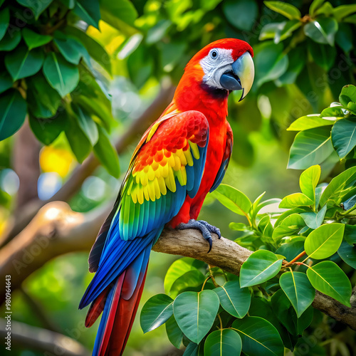 parrot on green tree