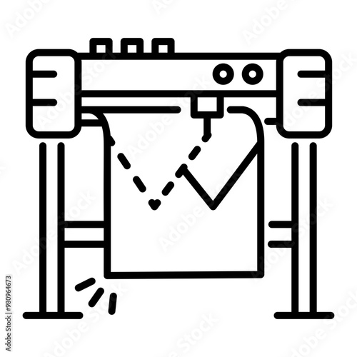 Line style icon of cutting plotter 
