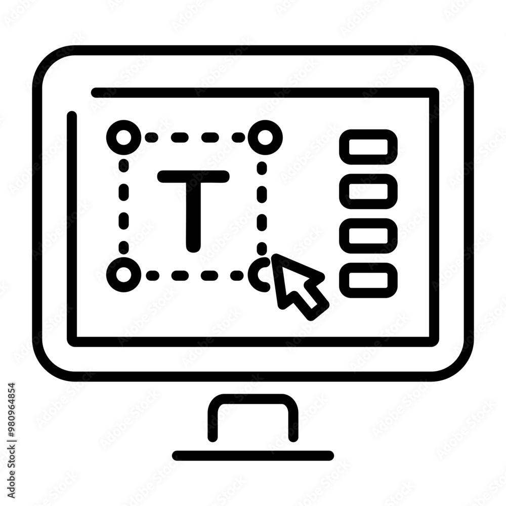 A linear icon of typography A linear icon of typography