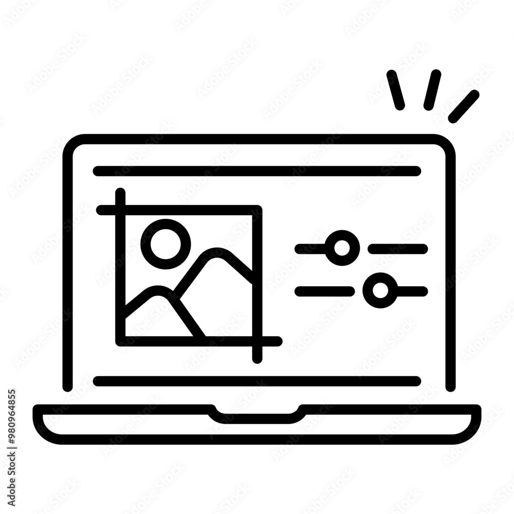 Image crop icon in outline style Image crop icon in outline style