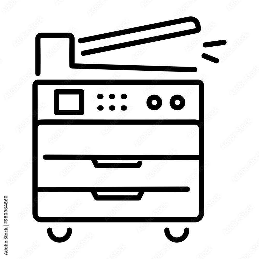 Office printer icon in outline style Office printer icon in outline style