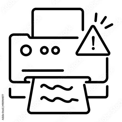 Printer issue icon in linear style 