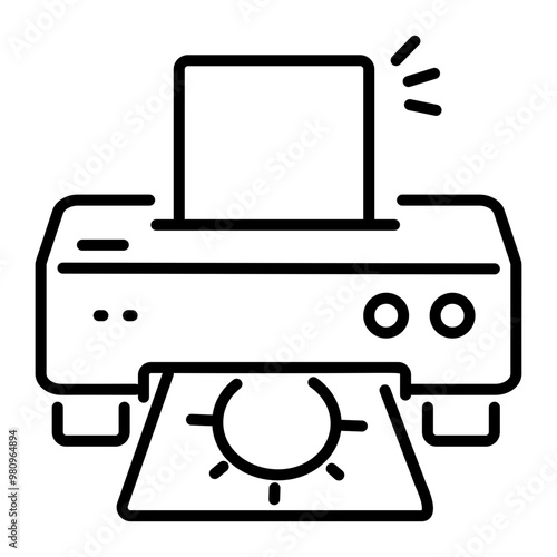 Colour printer icon in outline style