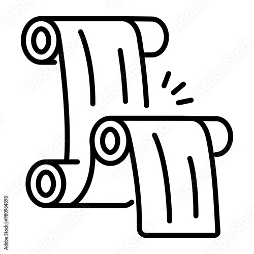 An outline icon of printing rolls 