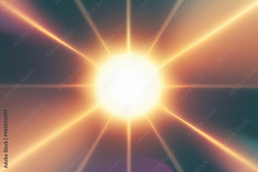 Obraz premium Radiant Light Overlays with Smooth Gradient Transitions and Warm Sunlight Flare Effects