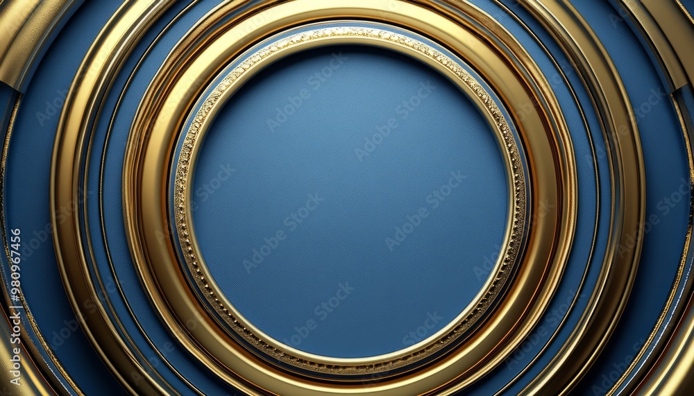Abstract Blue and Gold Circular Frame Abstract Blue and Gold Circular Frame