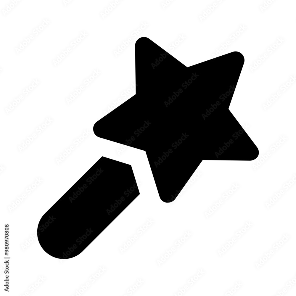 Obraz premium magic wand glyph icon
