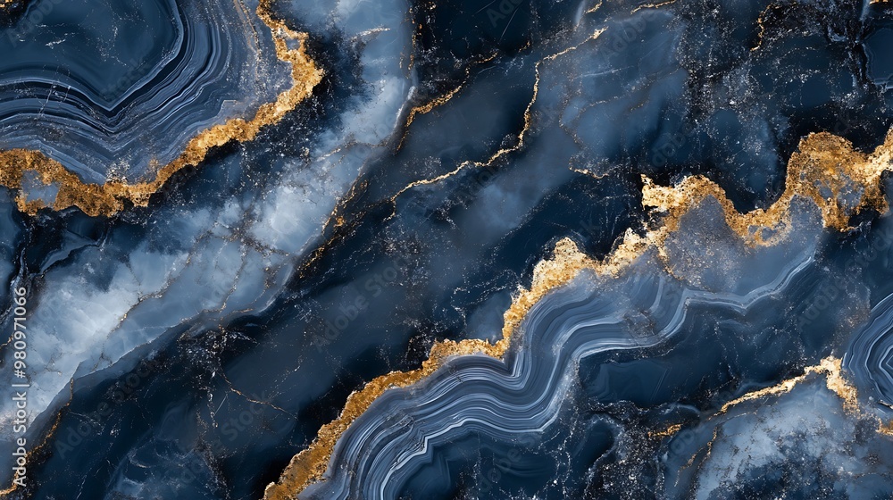A textured abstract design featuring dark blue and gold marbling patterns. A textured abstract design featuring dark blue and gold marbling patterns.