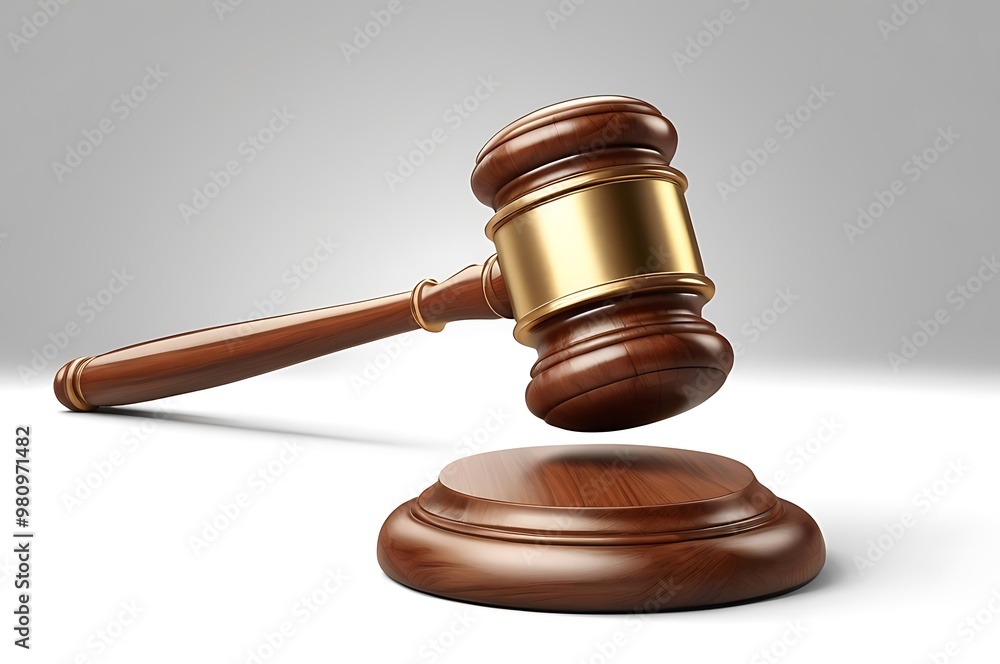A wooden gavel isolated on a white background A wooden gavel isolated on a white background