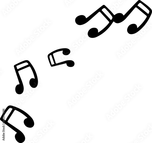 music notes silhouettes vector. song tunes. melody