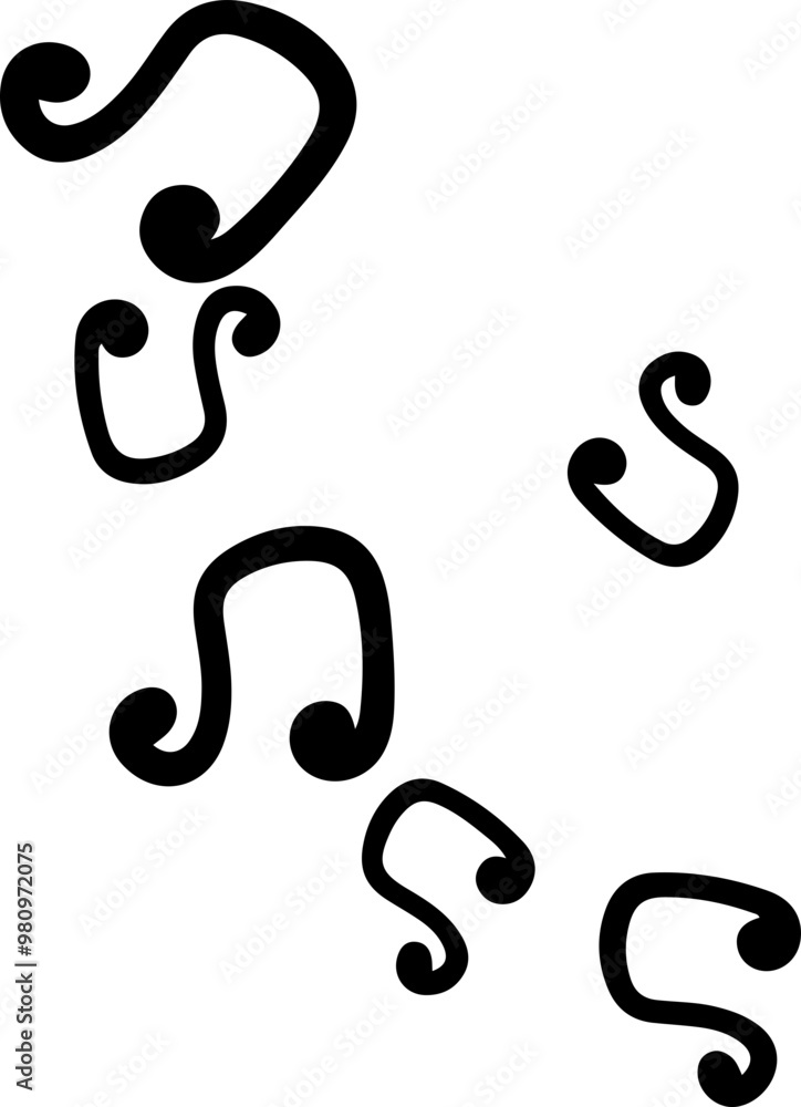 music notes silhouettes vector. song tunes. melody music notes silhouettes vector. song tunes. melody