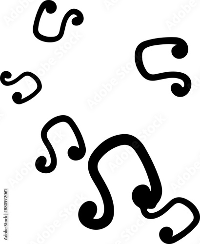 music notes silhouettes vector. song tunes. melody