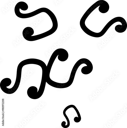 music notes silhouettes vector. song tunes. melody