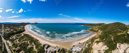 Top view panoramic of Praia do Rosa Santa Catarina Brazil