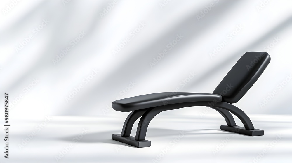 Sleek Minimalist Weight Bench with Clean Lines and Subtle Curves Against Plain White Background Sleek Minimalist Weight Bench with Clean Lines and Subtle Curves Against Plain White Background