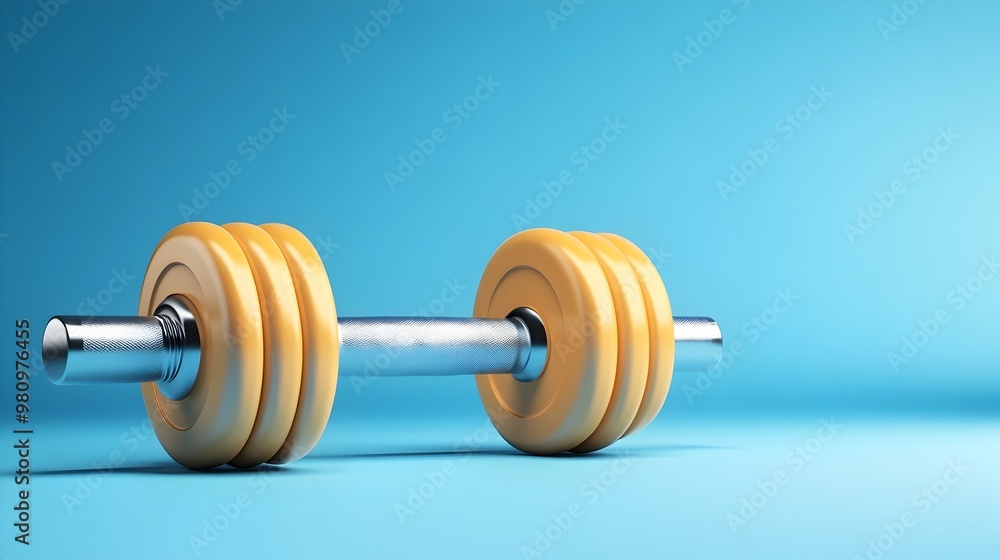Dumbbell In Geometric Negative Space With High Key Lighting For Minimalist Aesthetic Photo Dumbbell In Geometric Negative Space With High Key Lighting For Minimalist Aesthetic Photo
