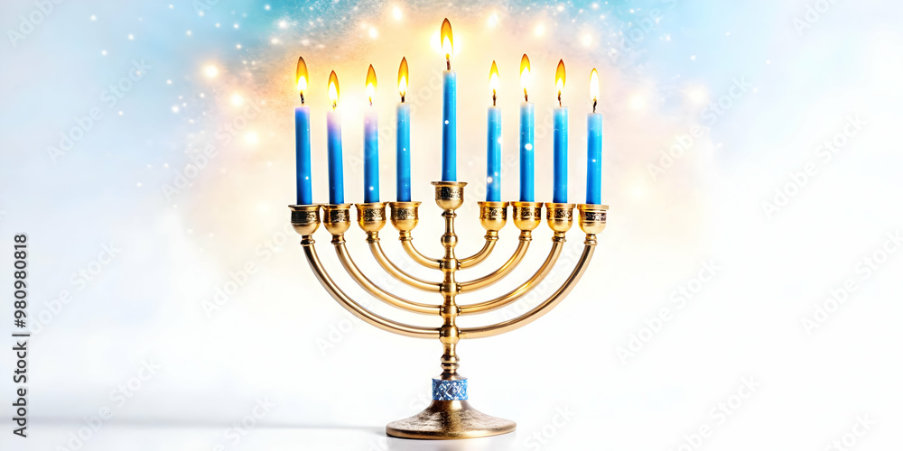 Vibrant Flat Glowing Hanukkah Candles with Neon Sparks - Dynamic Abstract Art for Holiday Ecommerce Promotions Vibrant Flat Glowing Hanukkah Candles with Neon Sparks - Dynamic Abstract Art for Holiday Ecommerce Promotions