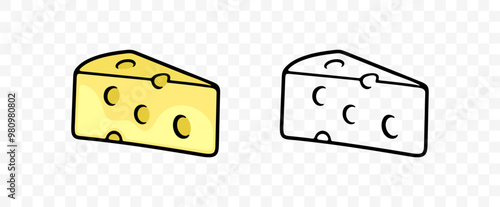 Piece of cheese, dairy and milk product, graphic design. Food and meal, cheese factory and dairy farm, vector design and illustration