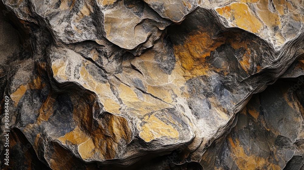 A close-up of a textured rock reveals intricate details A close-up of a textured rock reveals intricate details