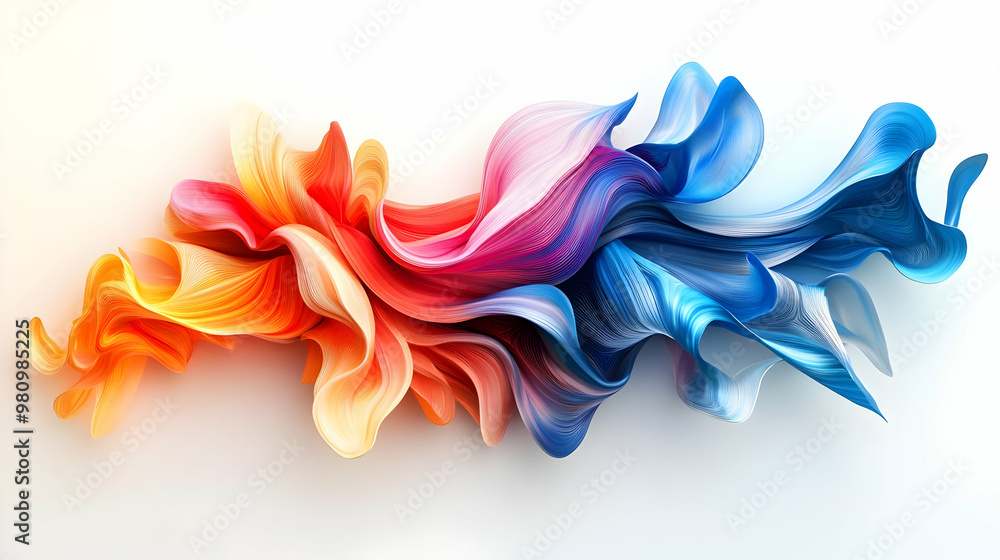 Obraz premium 3D Abstract New Year Wishes 2025: Dynamic Digital Art with Swirling Colors & Shapes for Exciting Holiday Greetings