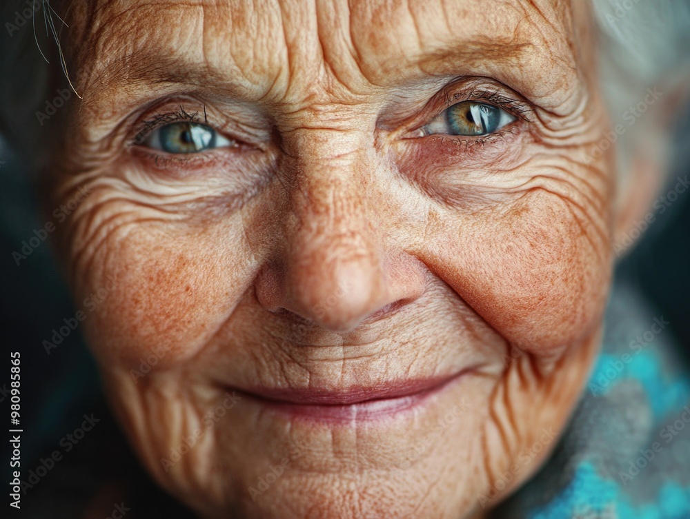 Senior Woman's Face Close Up, Senior Woman's Face Close Up,