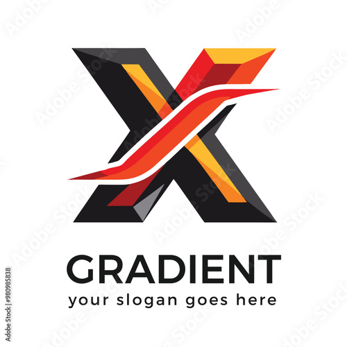 Abstract Letter x logo vector design 