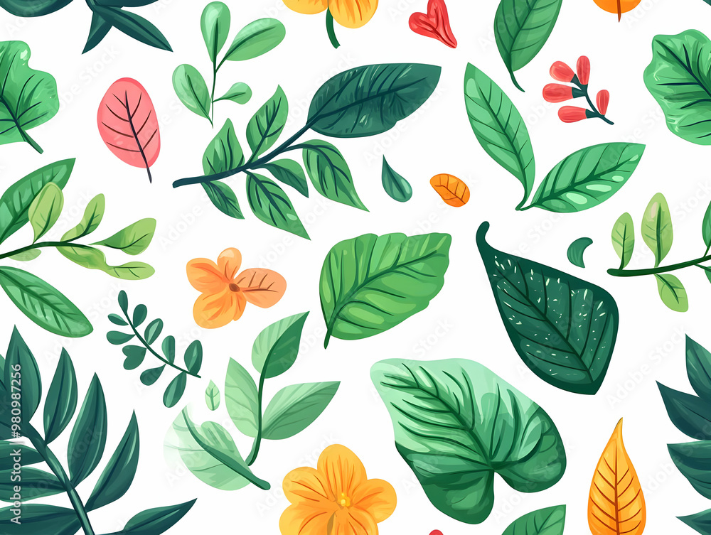 Seamless Greenery Background: Lush Plants Celebrating a Fresh Start for New Year 2025 & Commitment to Zero Waste - Flat Vector Illustration Seamless Greenery Background: Lush Plants Celebrating a Fresh Start for New Year 2025 & Commitment to Zero Waste - Flat Vector Illustration