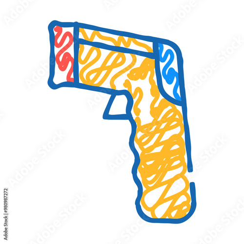 pyrometer measuring equipment doodle icon sketch vector. pyrometer measuring equipment sign. isolated symbol illustration