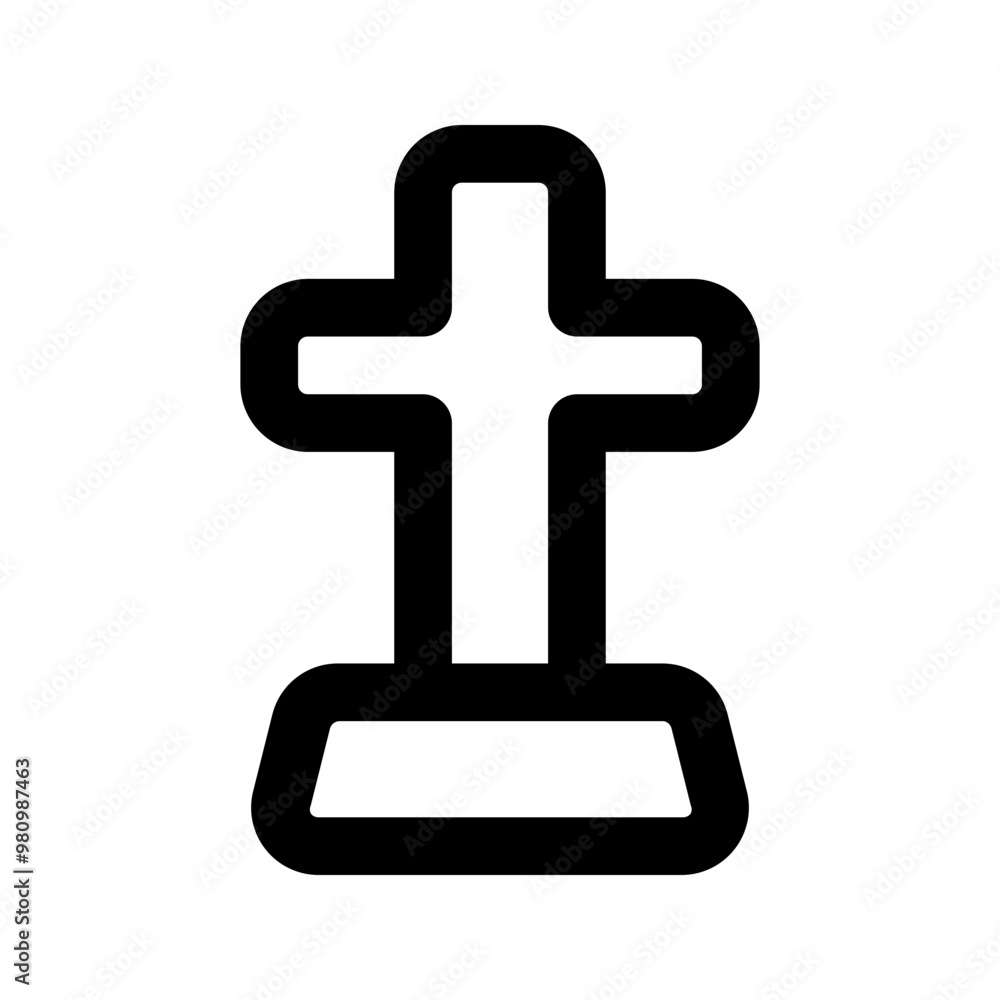Obraz premium tombstone line icon