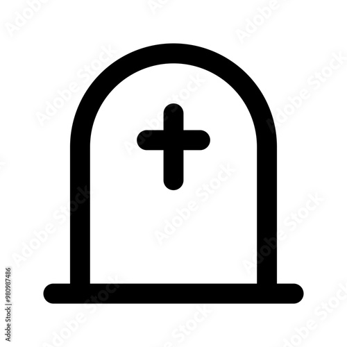 tomb line icon