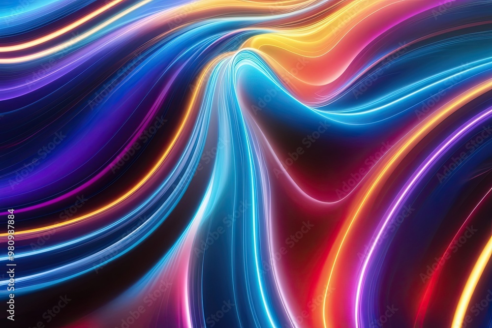 Obraz premium Contemporary Abstract Art Featuring Magenta Shapes and Flowing Curves