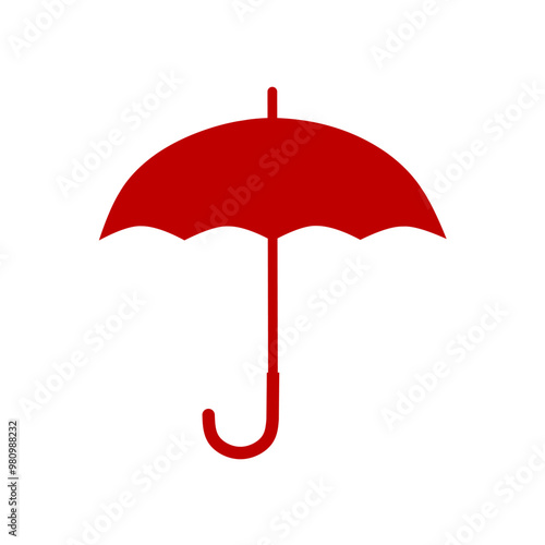 vector red umbrella with trendy design. protection icon