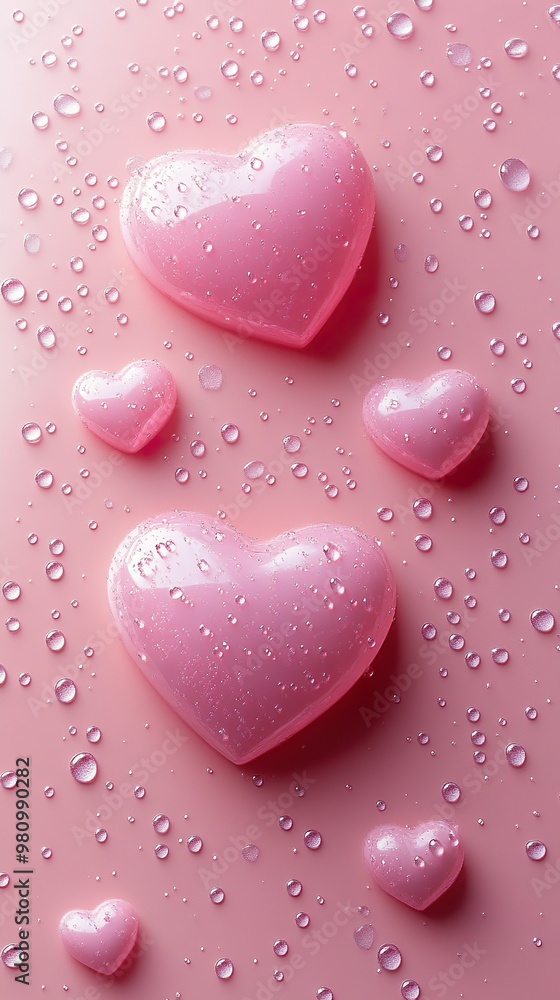 Lovely 3D pink heart wallpaper with a romantic and seamless pattern background Lovely 3D pink heart wallpaper with a romantic and seamless pattern background