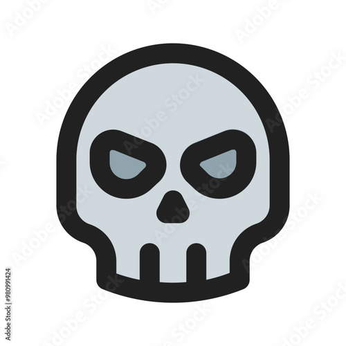 skull outline fill icon