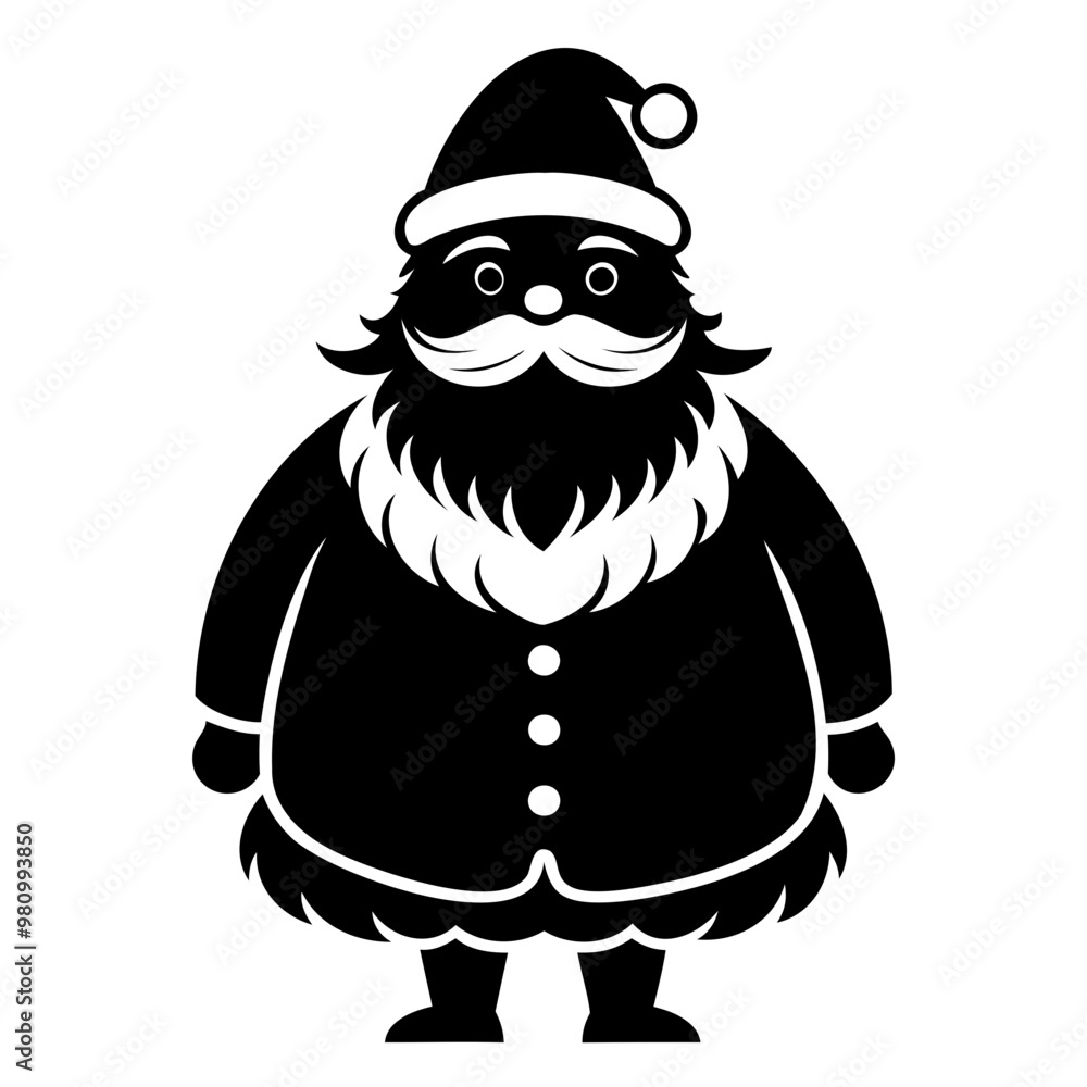 Fototapeta premium Santa Claus black silhouette transparent background Halloween Design