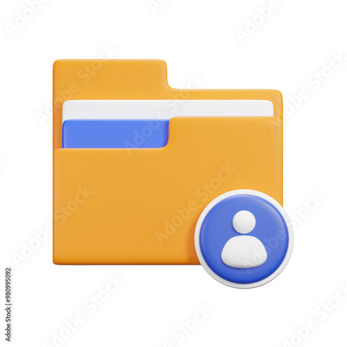 3d folder icon illustration render