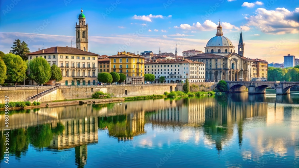 View of river Po and Gran Madre church in Turin, Italy, Turin, Italy, River Po, Gran Madre church View of river Po and Gran Madre church in Turin, Italy, Turin, Italy, River Po, Gran Madre church