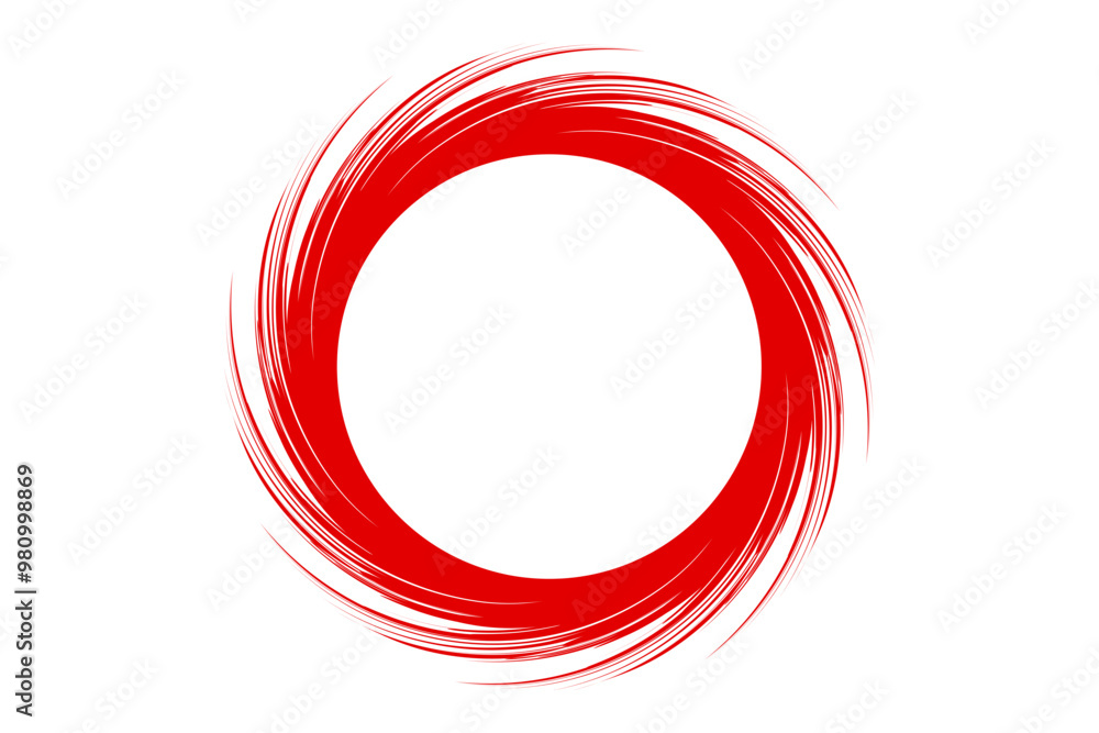 Red Paint Brush Stroke Spiral Isolated. Summer Decoration. Vector Illustration Red Paint Brush Stroke Spiral Isolated. Summer Decoration. Vector Illustration