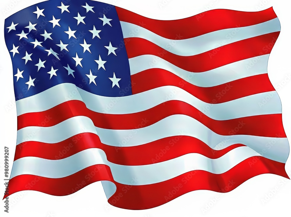 Obraz premium Waving American flag symbolizing freedom and patriotism.